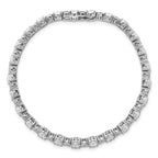 14k White Gold 11 carat Lab Grown Diamond VS/SI+ G+ Round and Oval 7 inch Fancy Tennis Bracelet