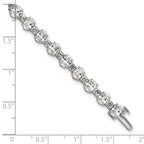 14k White Gold 11 carat Lab Grown Diamond VS/SI+ G+ Round and Oval 7 inch Fancy Tennis Bracelet