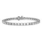 14k White Gold 10 carat Lab Grown Diamond VS/SI+ G+ Emerald Tennis Bracelet