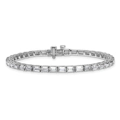 14k White Gold 10 carat Lab Grown Diamond VS/SI+ G+ Emerald Tennis Bracelet