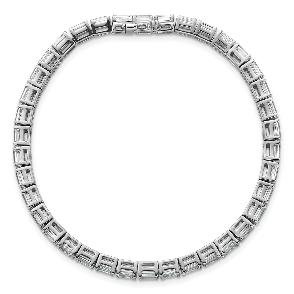 14k White Gold 10 carat Lab Grown Diamond VS/SI+ G+ Emerald Tennis Bracelet