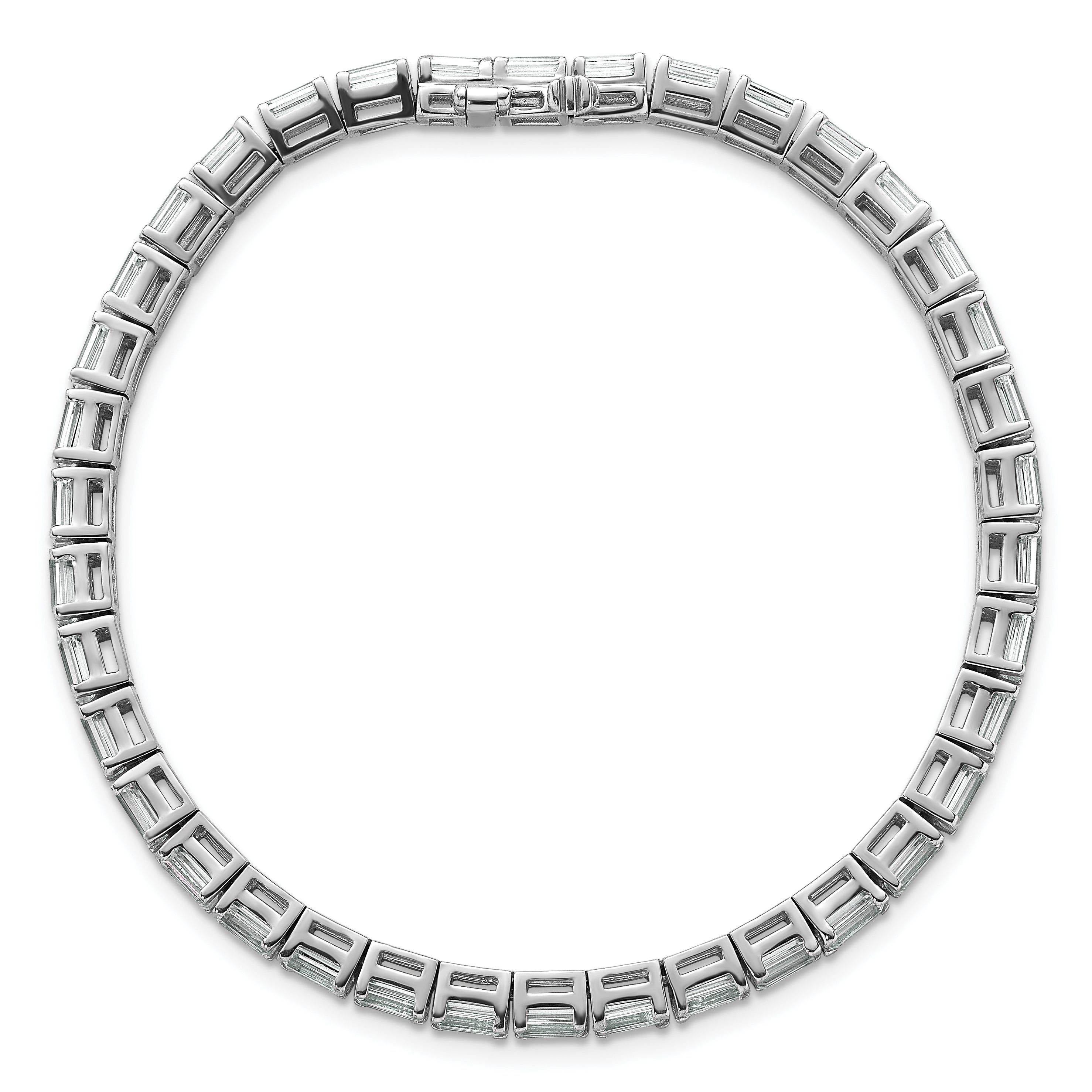 14k White Gold 10 carat Lab Grown Diamond VS/SI+ G+ Emerald Tennis Bracelet