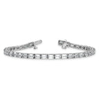 14k White Gold 10 carat Lab Grown Diamond VS/SI+ G+ Emerald Tennis Bracelet