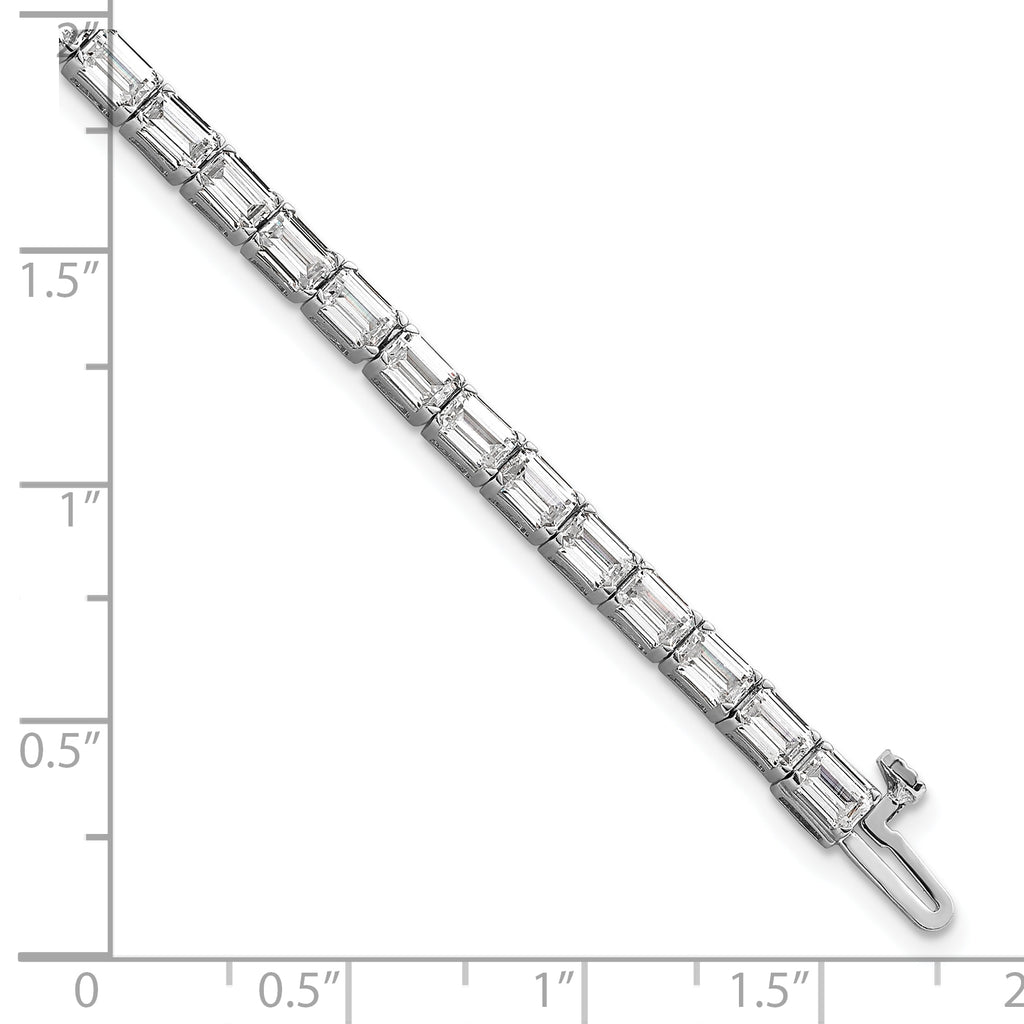 14k White Gold 10 carat Lab Grown Diamond VS/SI+ G+ Emerald Tennis Bracelet