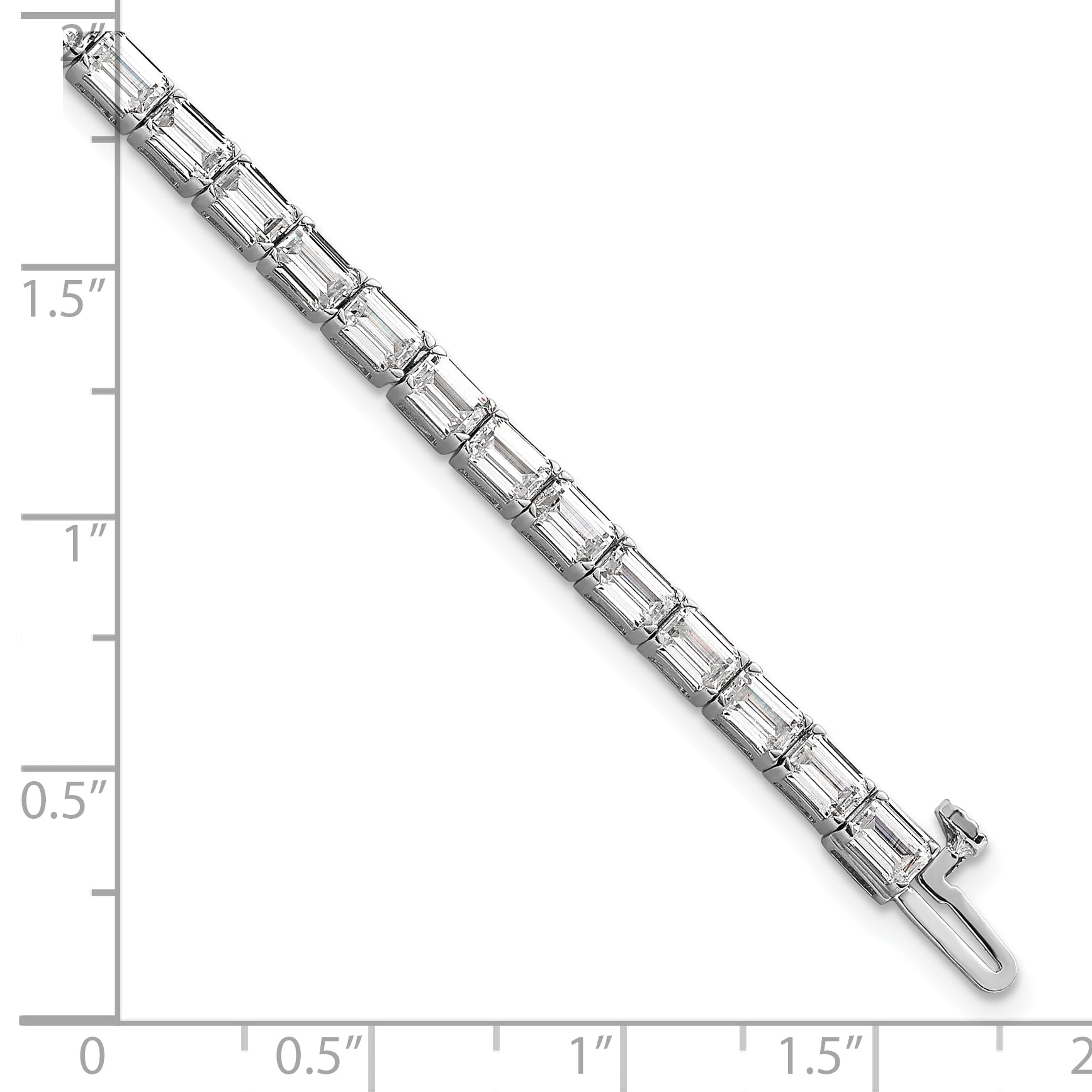 14k White Gold 10 carat Lab Grown Diamond VS/SI+ G+ Emerald Tennis Bracelet
