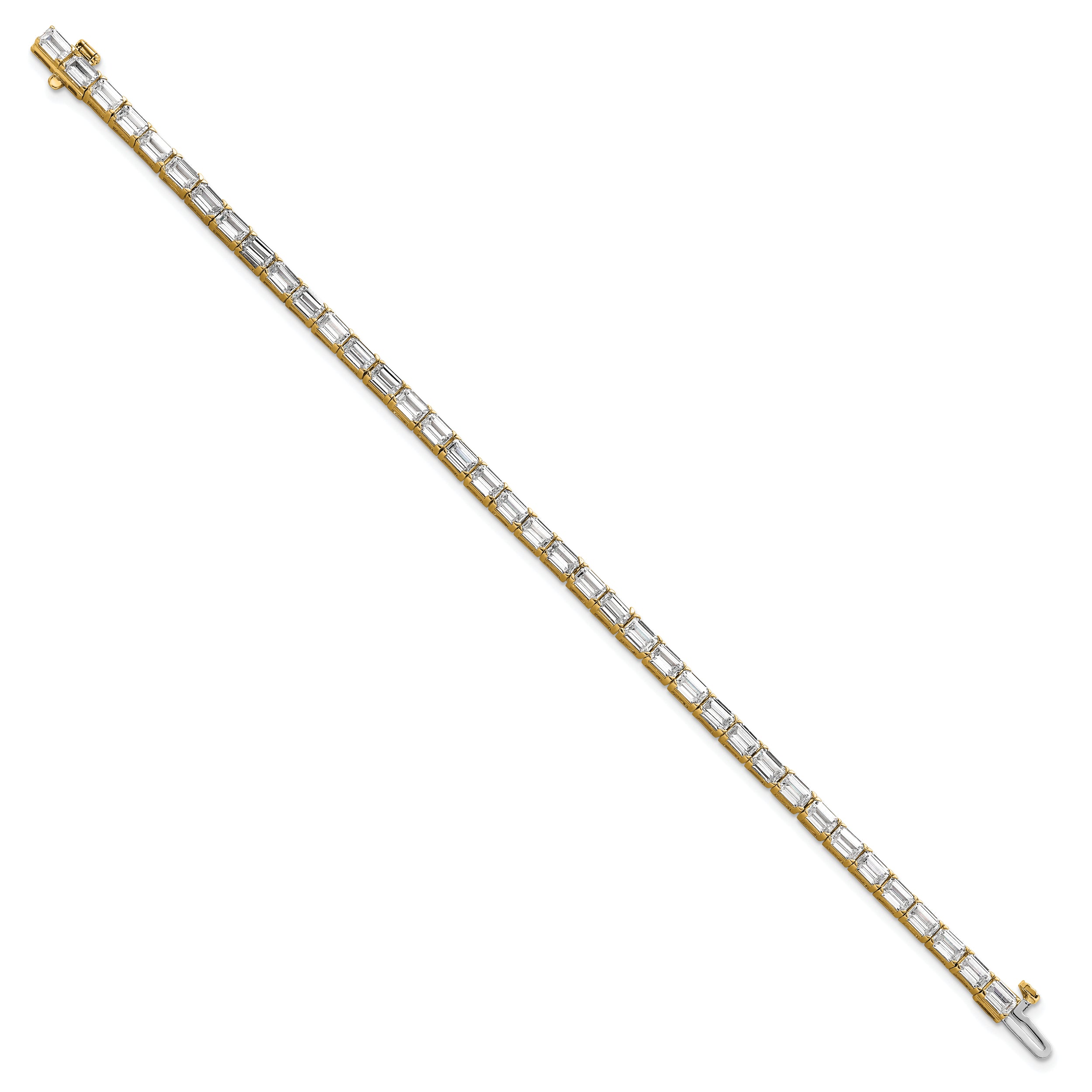 14k 10 carat Lab Grown Diamond VS/SI+ G+ Emerald Tennis Bracelet
