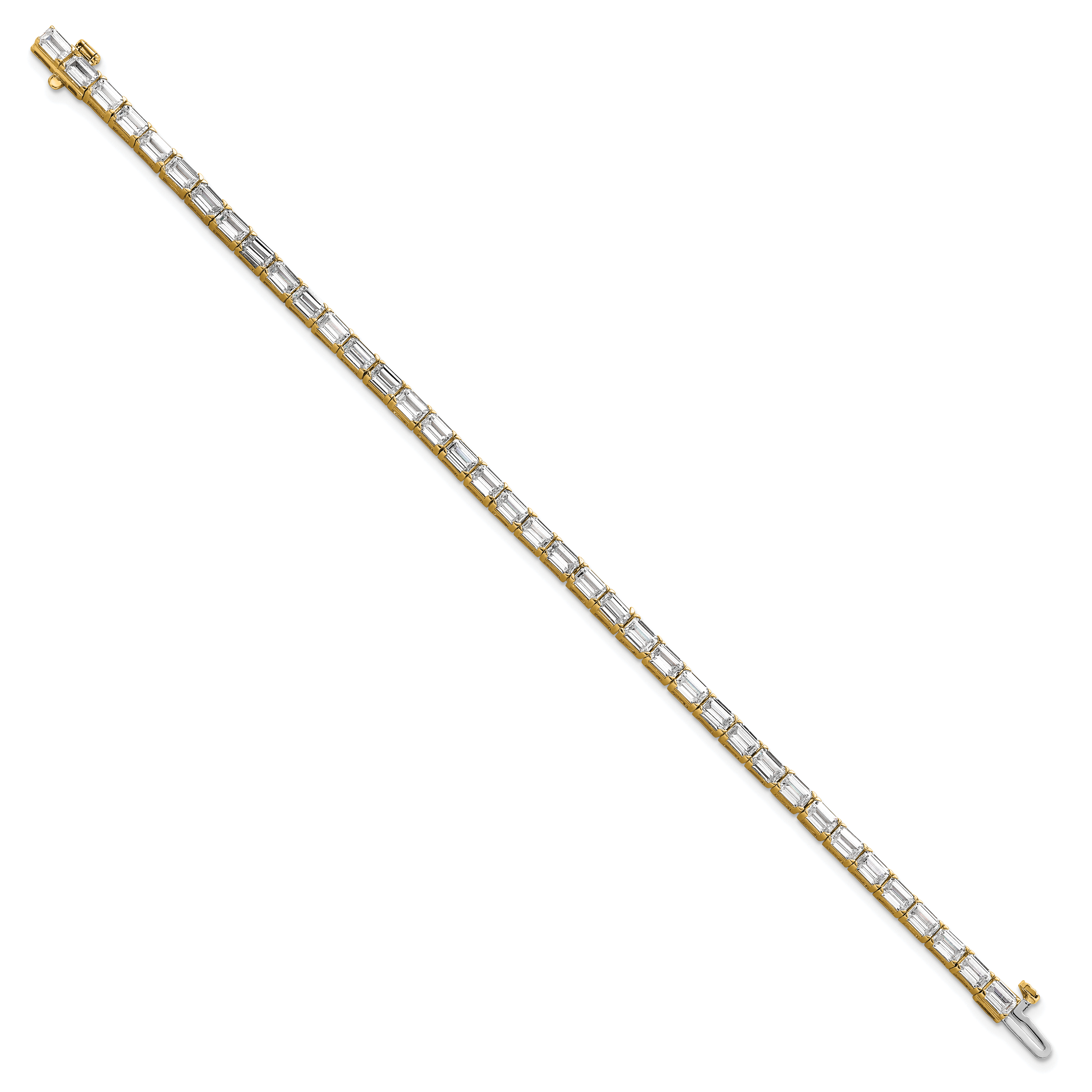 14k 10 carat Lab Grown Diamond VS/SI+ G+ Emerald Tennis Bracelet Secondary image