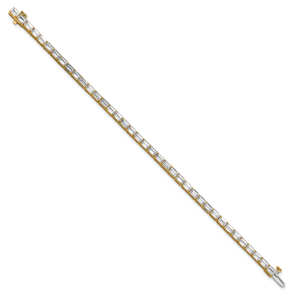 14k 10 carat Lab Grown Diamond VS/SI+ G+ Emerald Tennis Bracelet