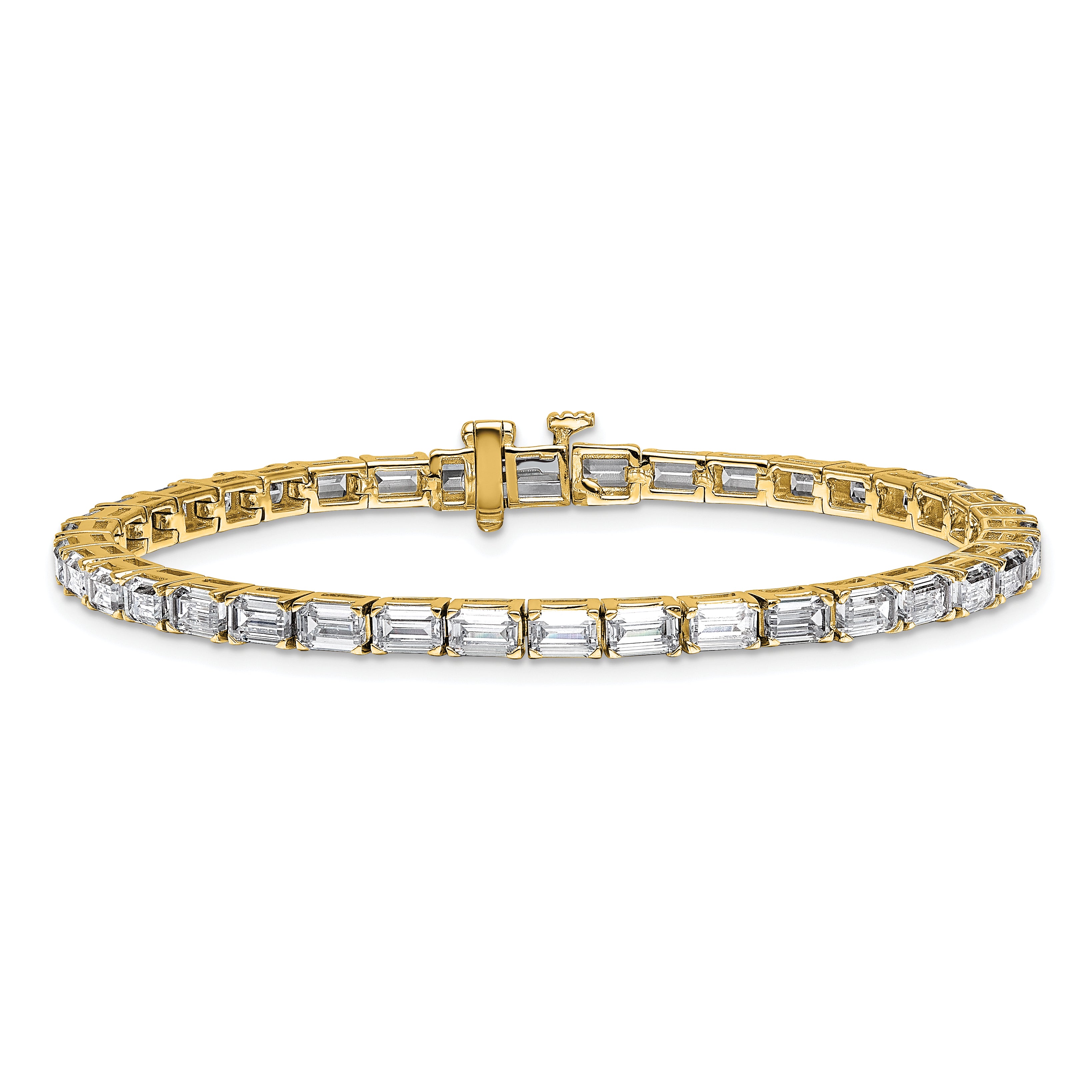 14k 10 carat Lab Grown Diamond VS/SI+ G+ Emerald Tennis Bracelet