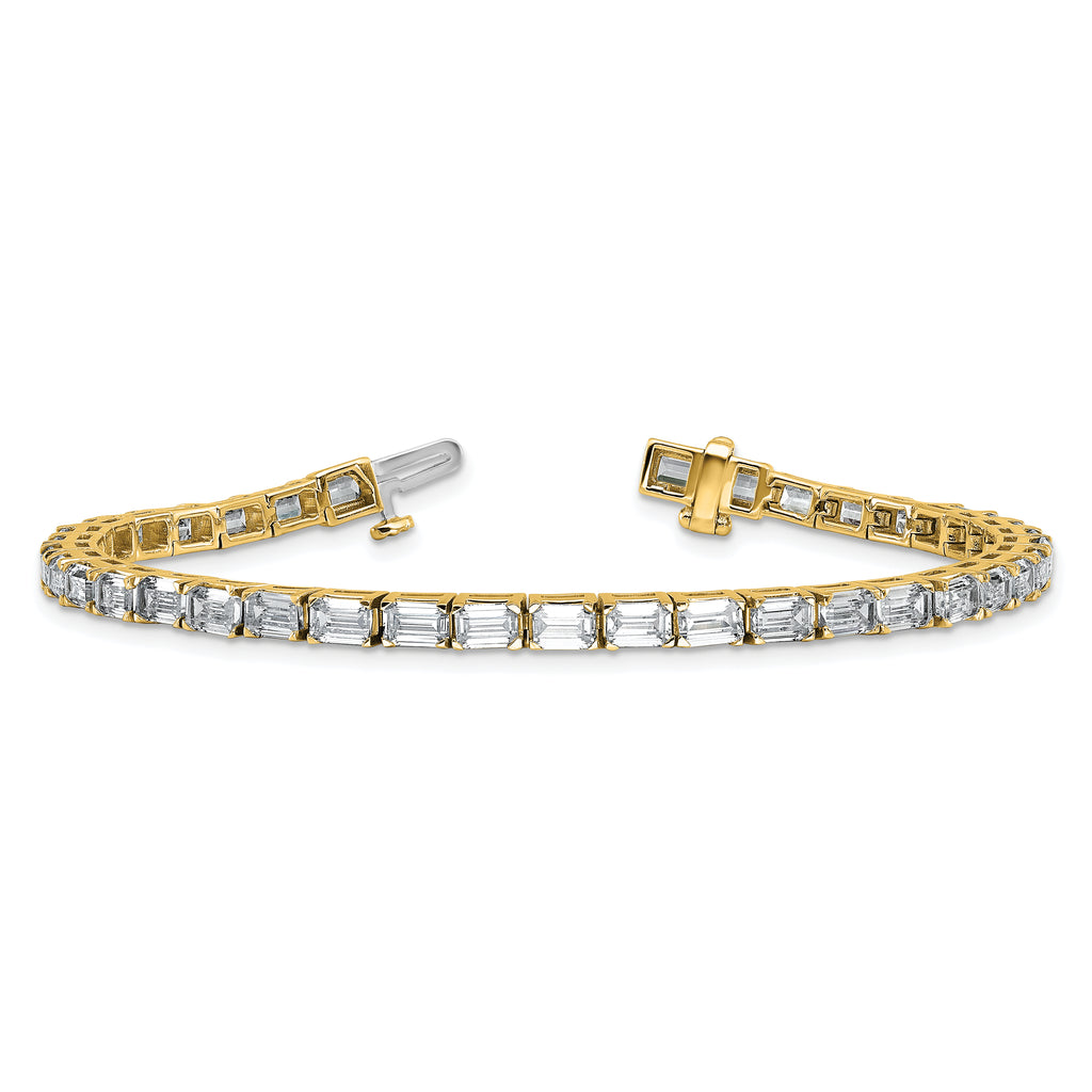 14k 10 carat Lab Grown Diamond VS/SI+ G+ Emerald Tennis Bracelet