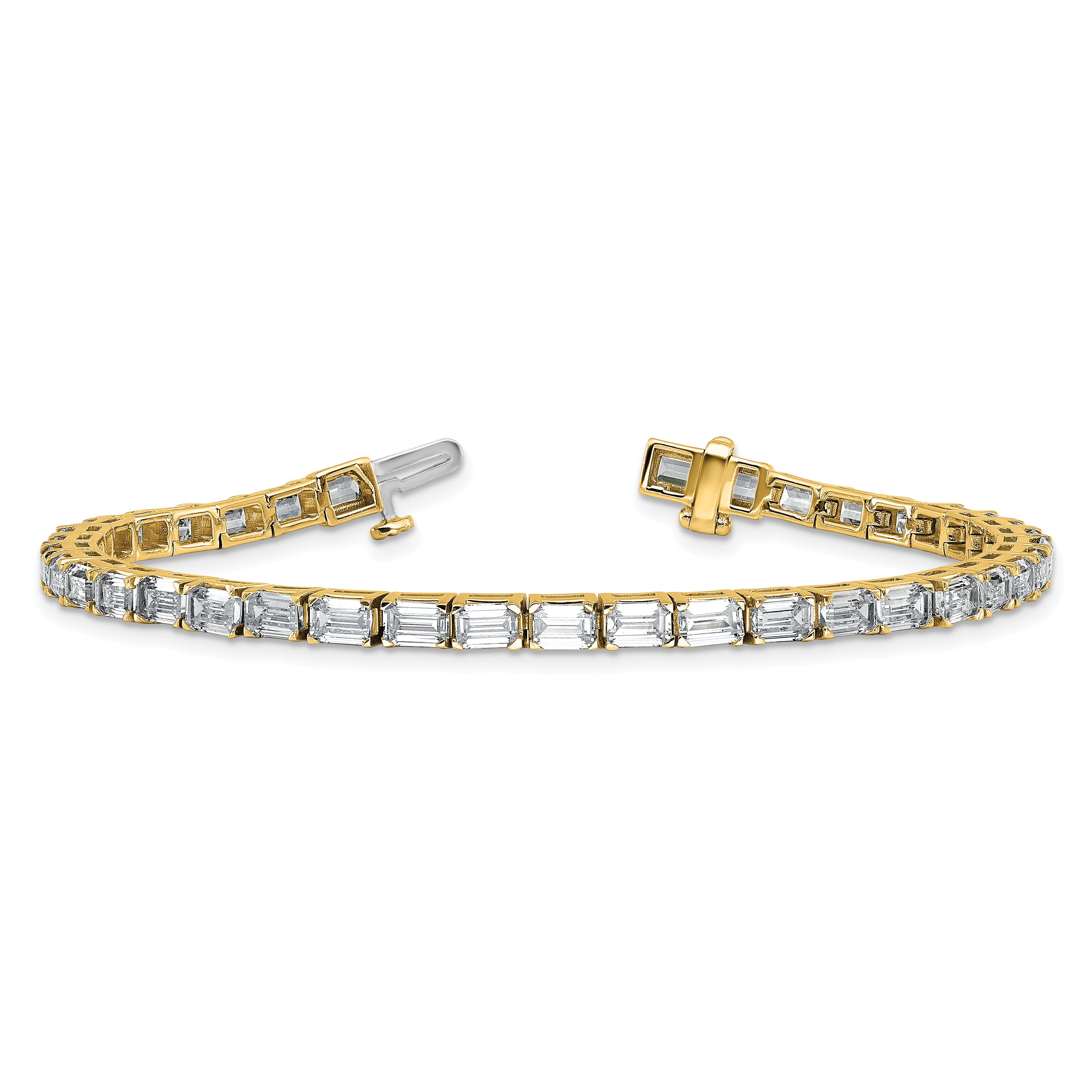 14k 10 carat Lab Grown Diamond VS/SI+ G+ Emerald Tennis Bracelet