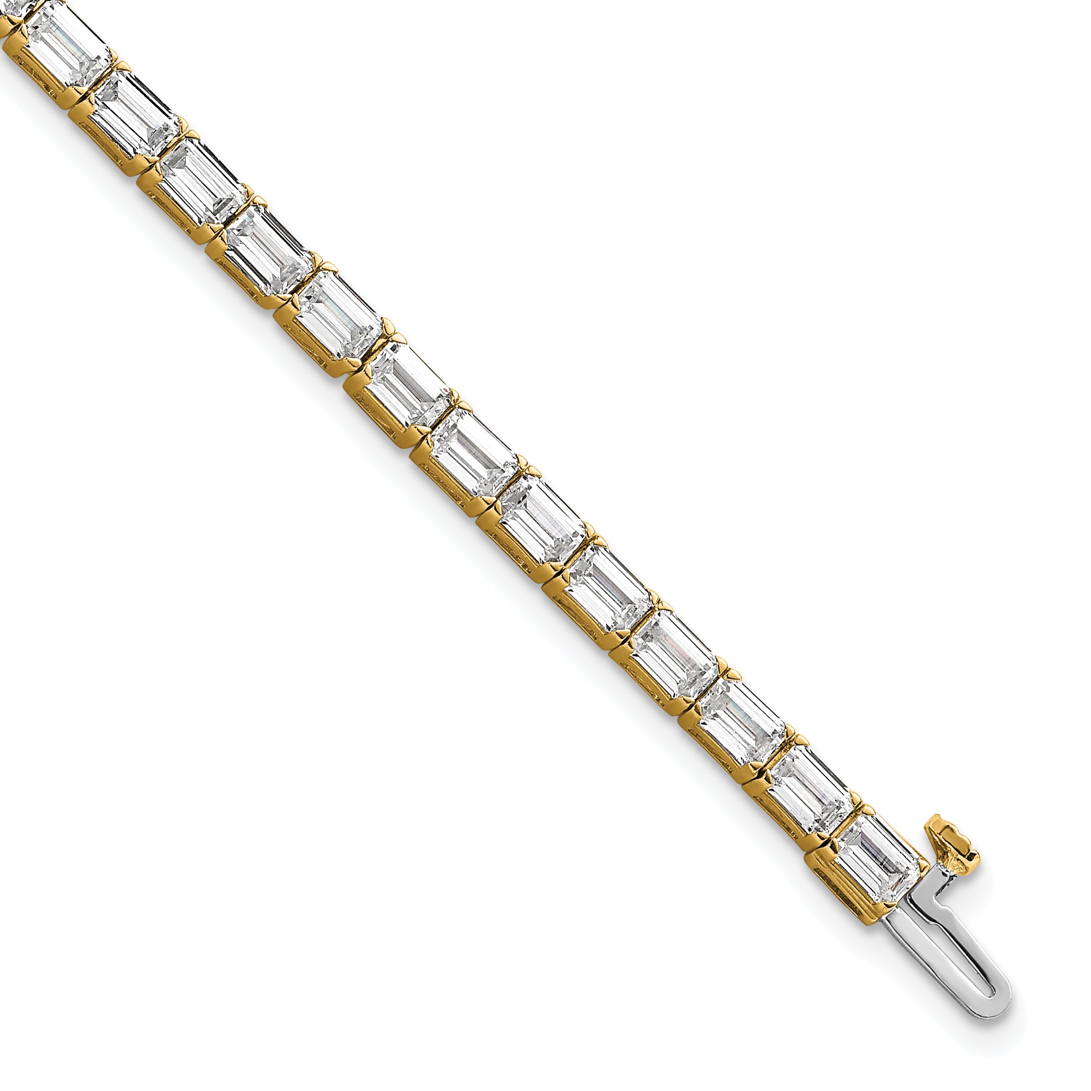 14k 10 carat Lab Grown Diamond VS/SI+ G+ Emerald Tennis Bracelet Main image