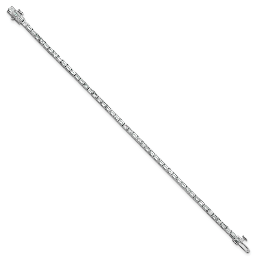 14k White Gold 5 carat Lab Grown Diamond VS/SI+ G+ Emerald Tennis Bracelet
