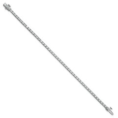 14k White Gold 5 carat Lab Grown Diamond VS/SI+ G+ Emerald Tennis Bracelet