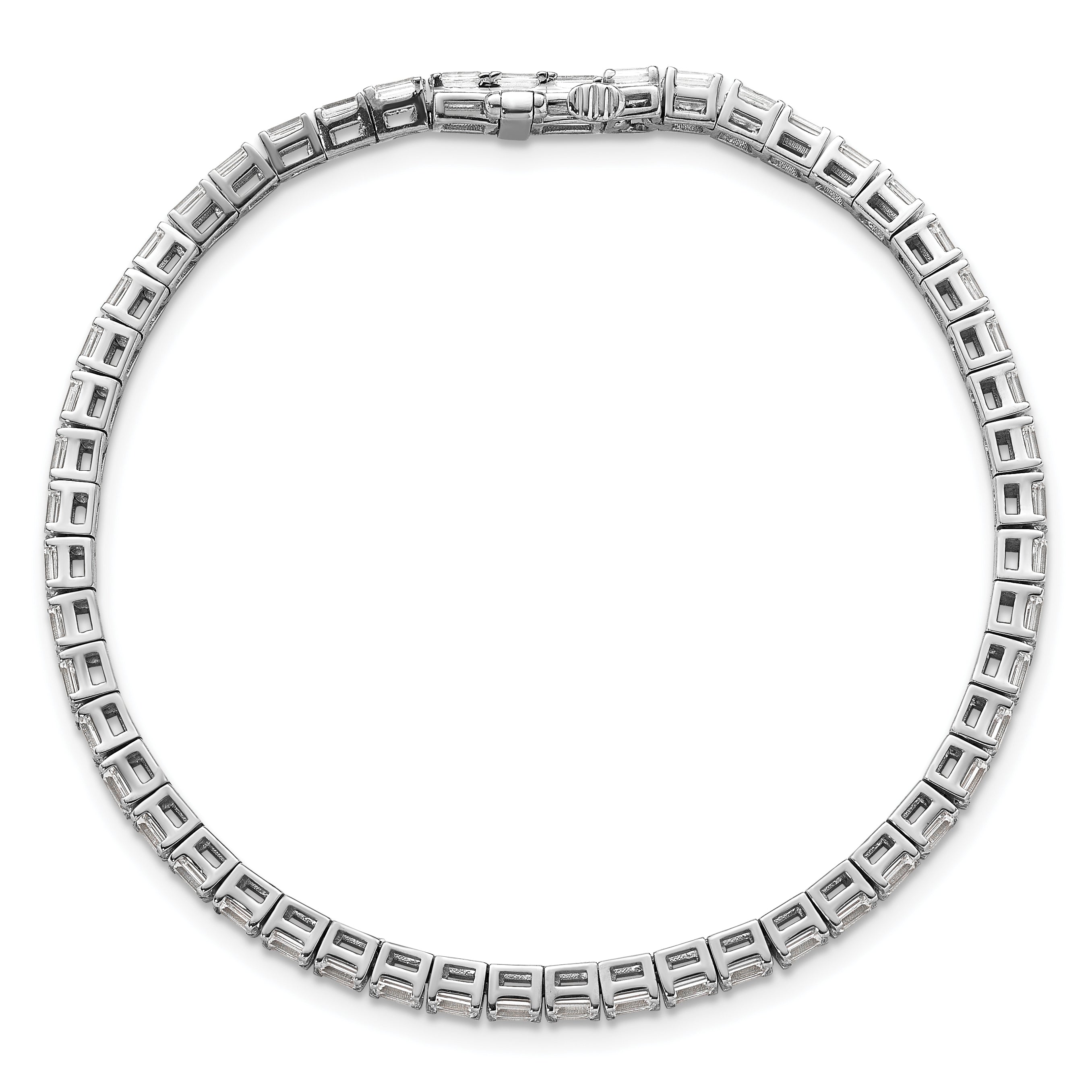 14k White Gold 5 carat Lab Grown Diamond VS/SI+ G+ Emerald Tennis Bracelet