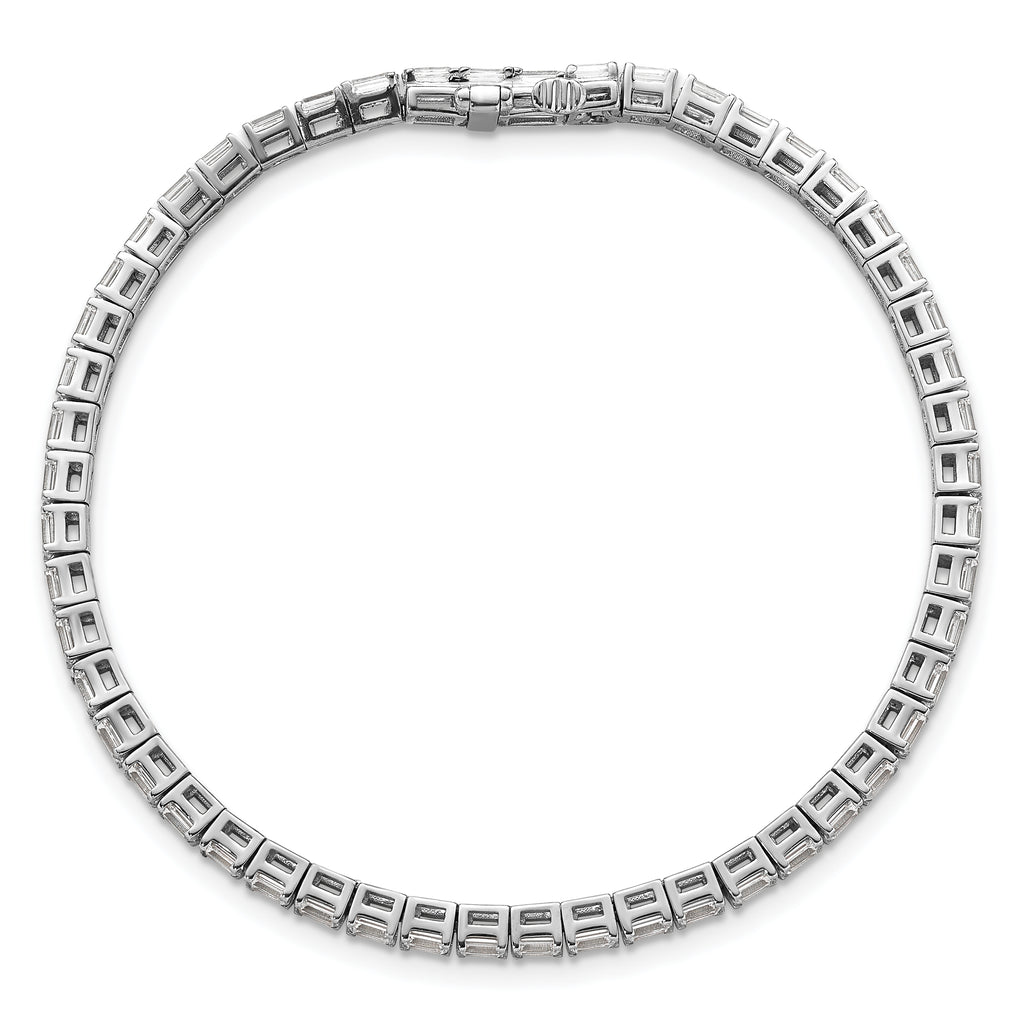 14k White Gold 5 carat Lab Grown Diamond VS/SI+ G+ Emerald Tennis Bracelet