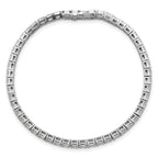 14k White Gold 5 carat Lab Grown Diamond VS/SI+ G+ Emerald Tennis Bracelet
