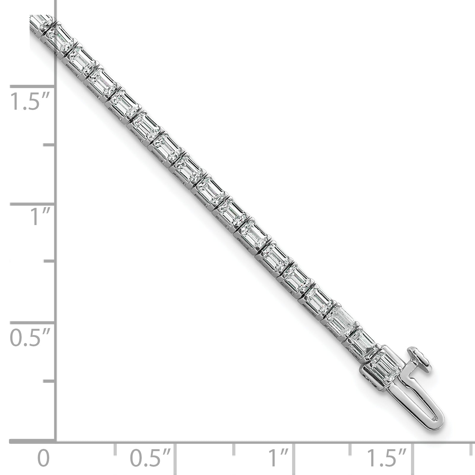 14k White Gold 5 carat Lab Grown Diamond VS/SI+ G+ Emerald Tennis Bracelet