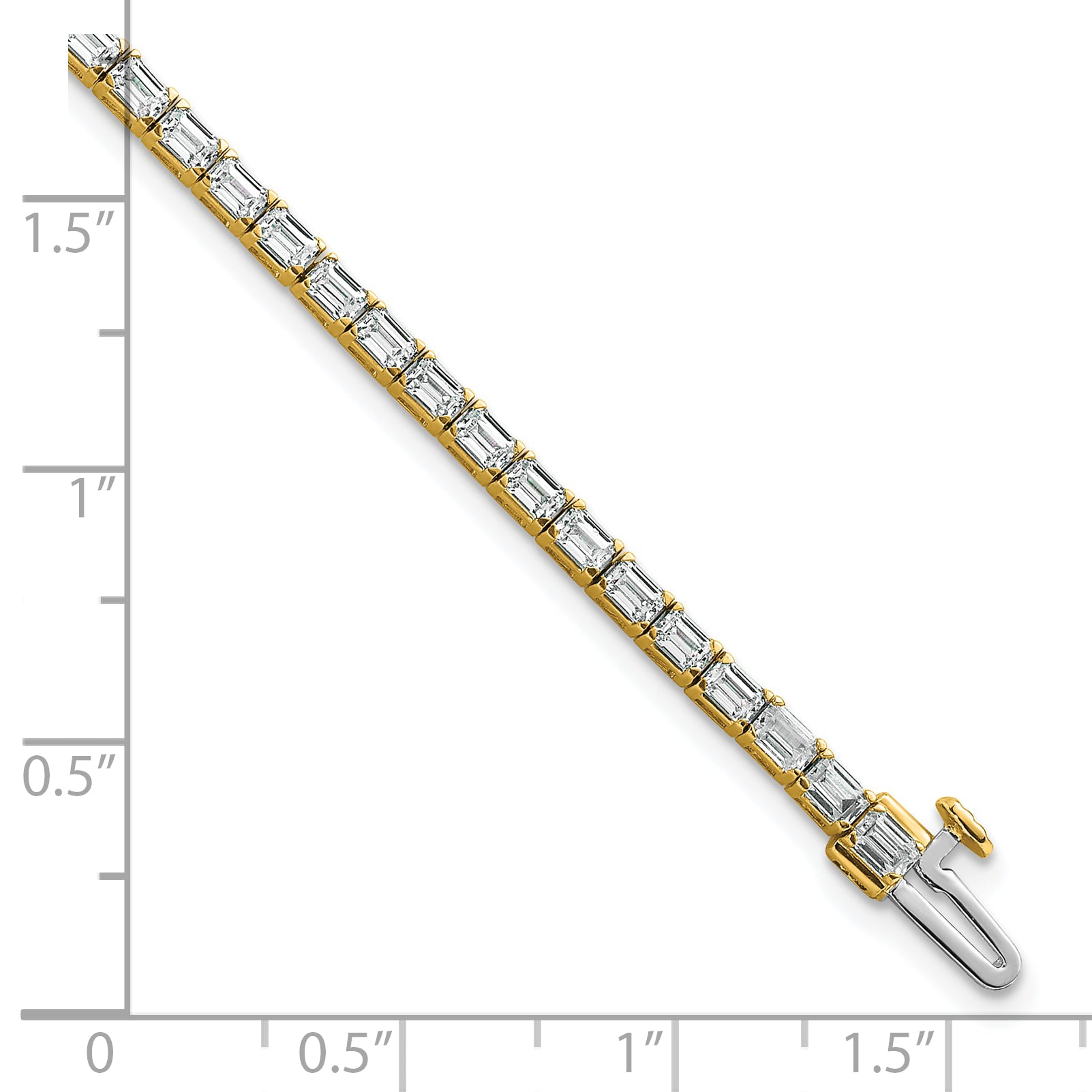 14k 5 carat Lab Grown Diamond VS/SI+ G+ Emerald Tennis Bracelet
