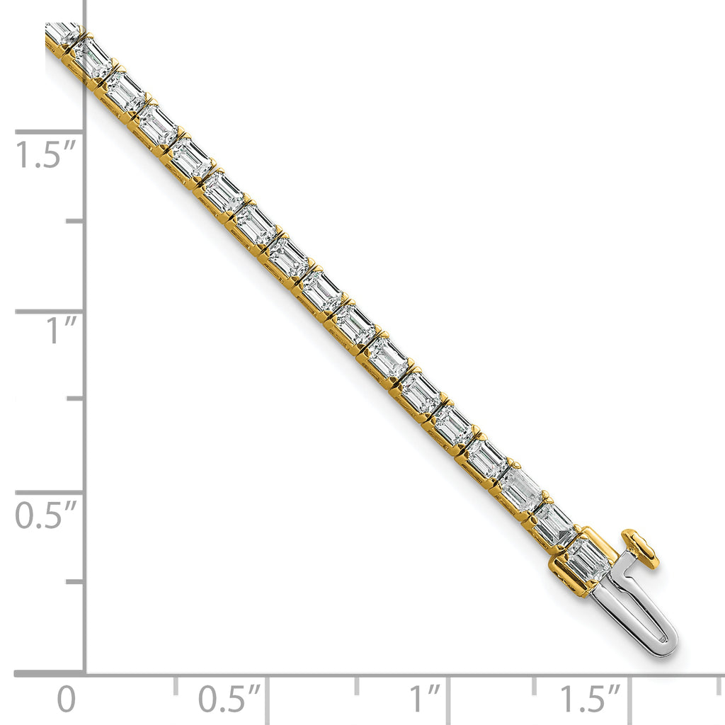 14k 5 carat Lab Grown Diamond VS/SI+ G+ Emerald Tennis Bracelet