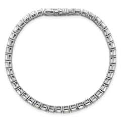 14k White Gold 7 carat Lab Grown Diamond VS/SI+ G+ Emerald Tennis Bracelet