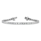 14k White Gold 7 carat Lab Grown Diamond VS/SI+ G+ Emerald Tennis Bracelet