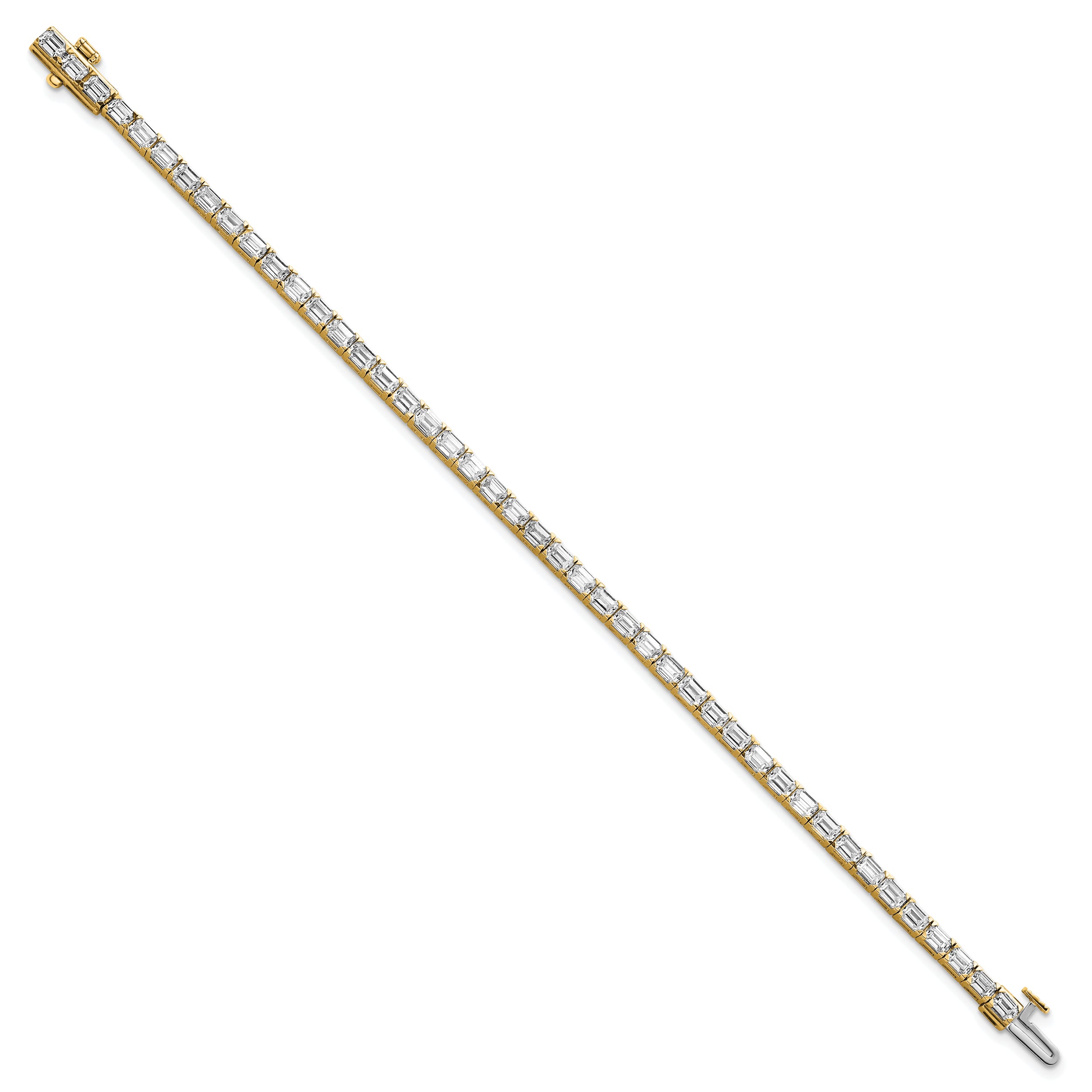 14k 7 carat Lab Grown Diamond VS/SI+ G+ Emerald Tennis Bracelet