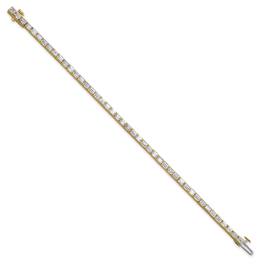14k 7 carat Lab Grown Diamond VS/SI+ G+ Emerald Tennis Bracelet