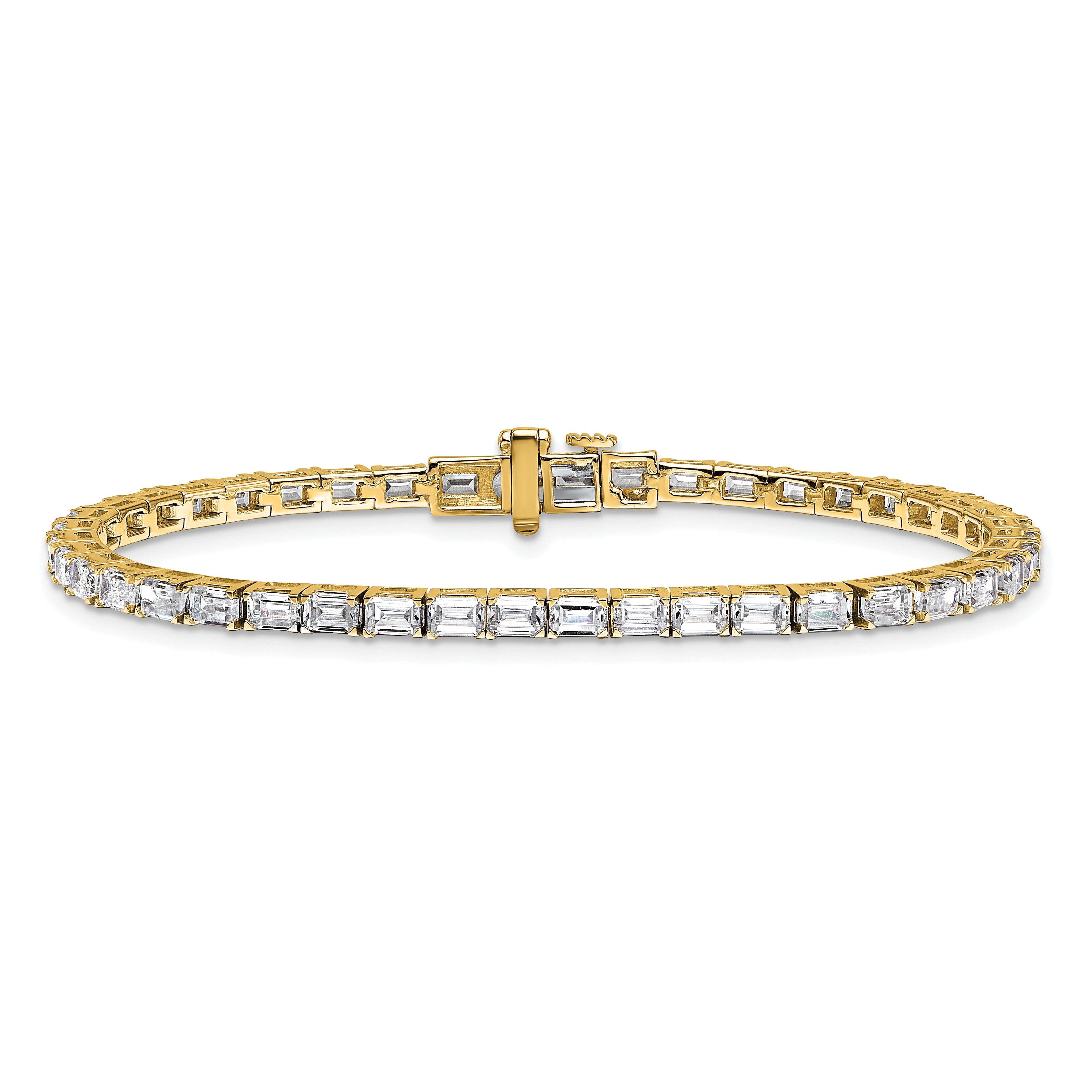 14k 7 carat Lab Grown Diamond VS/SI+ G+ Emerald Tennis Bracelet