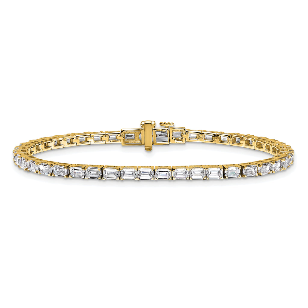 14k 7 carat Lab Grown Diamond VS/SI+ G+ Emerald Tennis Bracelet