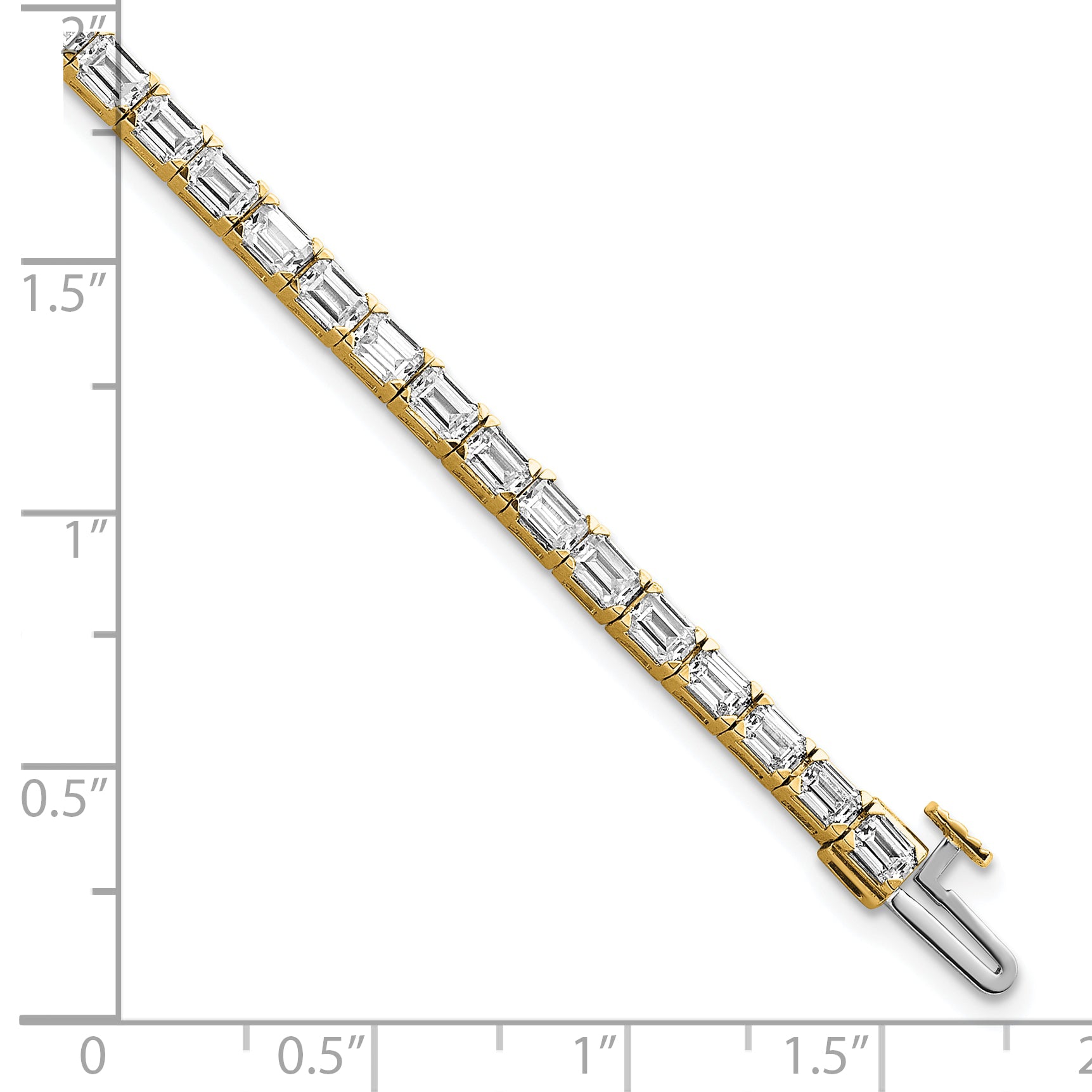 14k 7 carat Lab Grown Diamond VS/SI+ G+ Emerald Tennis Bracelet