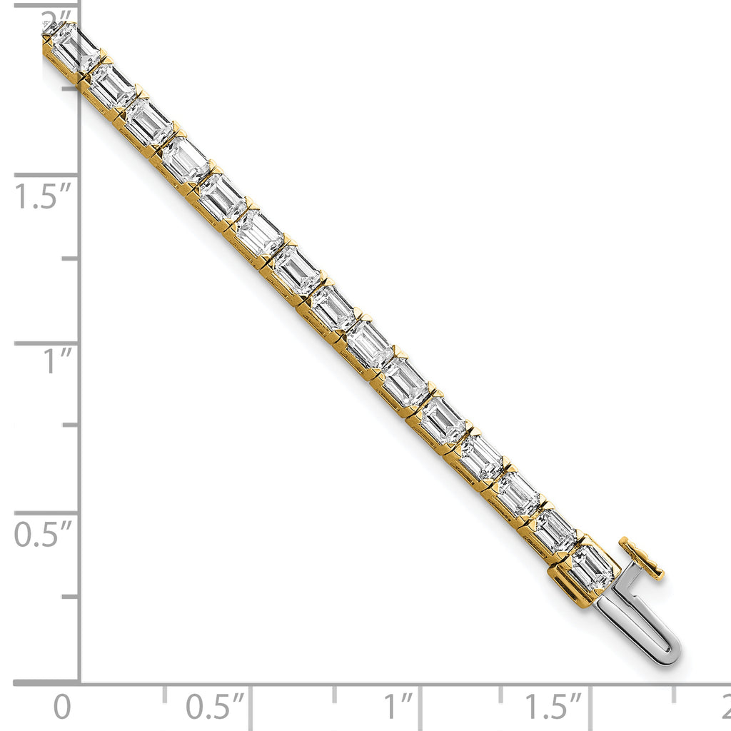 14k 7 carat Lab Grown Diamond VS/SI+ G+ Emerald Tennis Bracelet