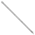 14k White Gold 10 carat Certified Lab Grown Diamond VS+ F+ Complete Emerald Bezel Set Tennis Bracele - Sophia Jewelers