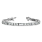 14k White Gold 10 carat Certified Lab Grown Diamond VS/SI+ G+ Complete Emerald Bezel Set Tennis Brac - Sophia Jewelers