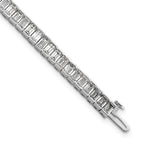 14k White Gold 10 carat Lab Grown Diamond VS/SI+ G+ Complete Emerald Bezel Set Tennis Bracelet - Sophia Jewelers