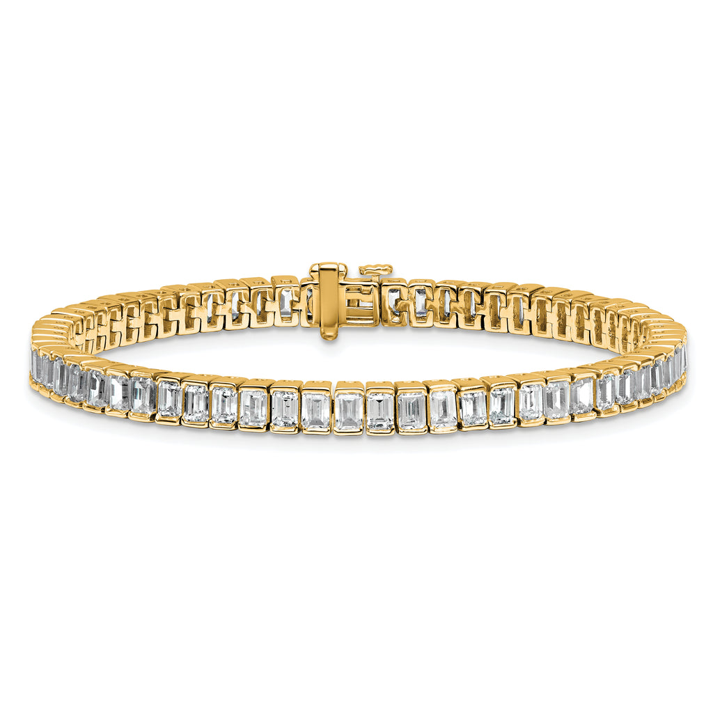 14k 10 carat Certified Lab Grown Diamond VS/SI+ G+ Complete Emerald Bezel Set Tennis Bracelet - Sophia Jewelers