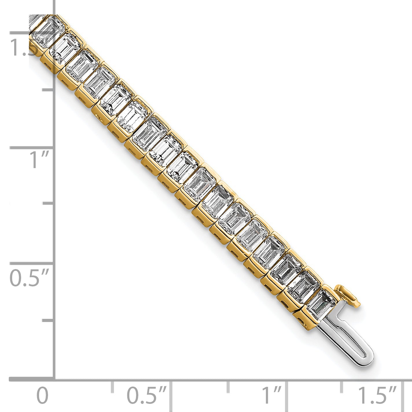 14k 10 carat Lab Grown Diamond VS/SI+ G+ Complete Emerald Bezel Set Tennis Bracelet - Sophia Jewelers