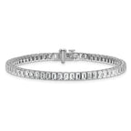 14k White Gold 10 carat Lab Grown Diamond VS/SI+ G+ Complete Emerald Bezel Set Tennis Bracelet - Sophia Jewelers