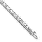 14k White Gold 10 carat Certified Lab Grown Diamond VS+ F+ Complete Emerald Bezel Set Tennis Bracele - Sophia Jewelers