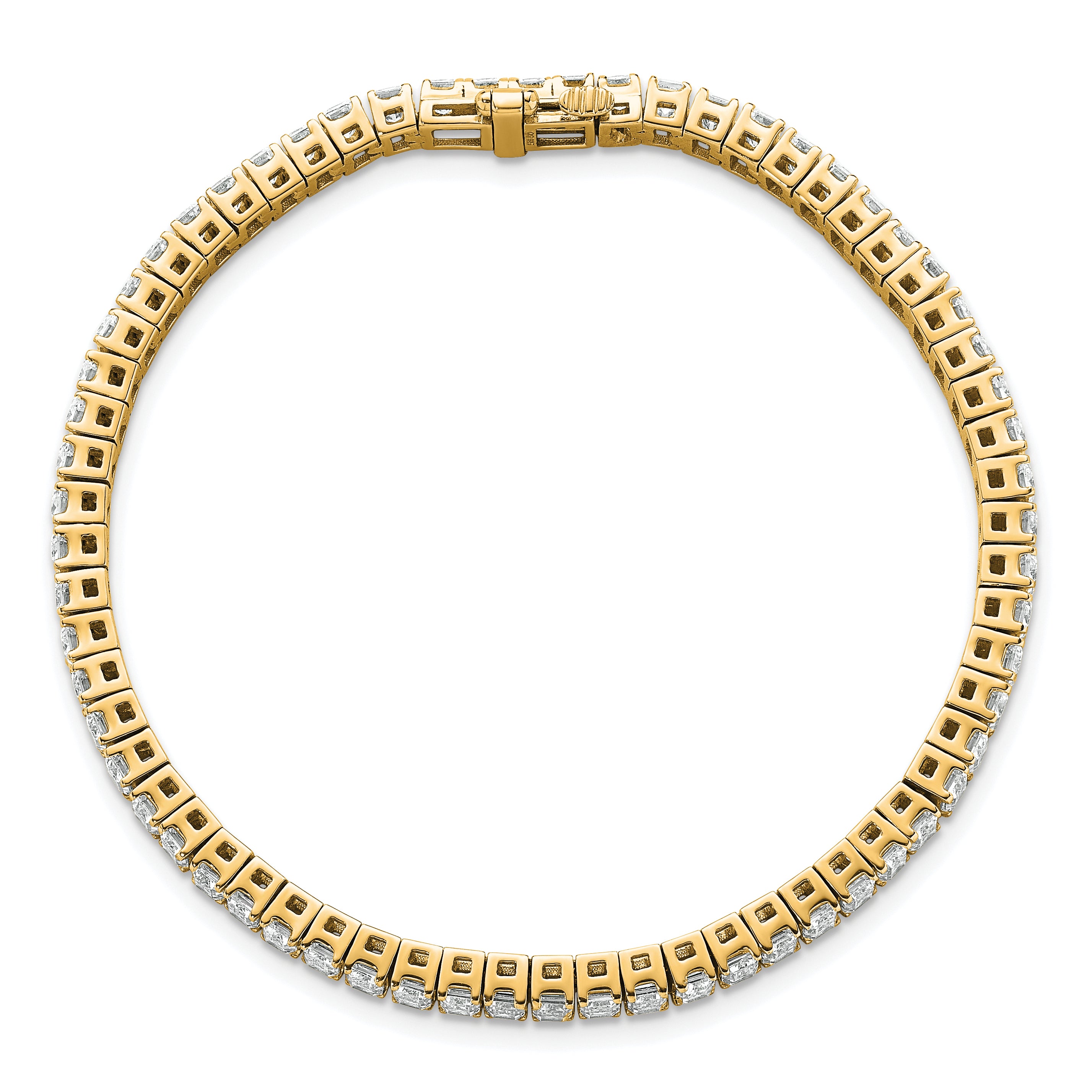 14k 10 carat Certified Lab Grown Diamond VS/SI+ G+ Complete Emerald Bezel Set Tennis Bracelet - Sophia Jewelers