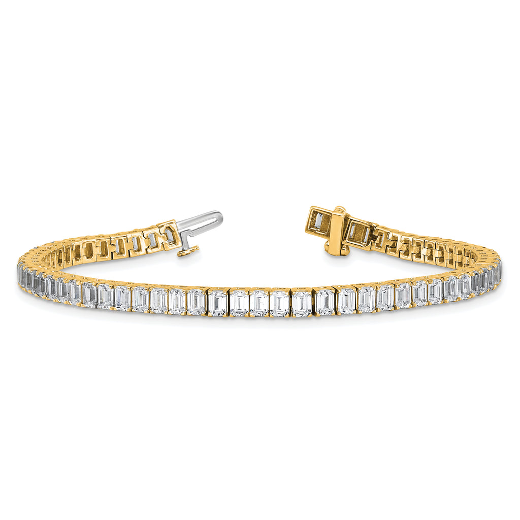 14k 10 carat Certified Lab Grown Diamond VS/SI+ G+ Complete Emerald Bezel Set Tennis Bracelet - Sophia Jewelers