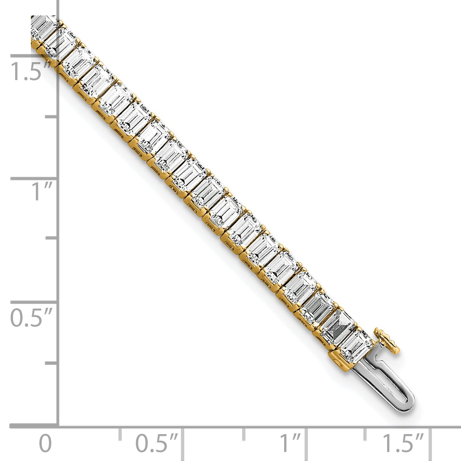 14k 10 carat Lab Grown Diamond VS/SI+ G+ Complete Emerald Bezel Set Tennis Bracelet - Sophia Jewelers