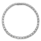 14k White Gold 4 3/4 carat Lab Grown Diamond VS+ F+ Complete Emerald Bezel Set Tennis Bracelet - Sophia Jewelers