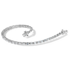 14k White Gold 4 3/4 carat Lab Grown Diamond VS/SI+ G+ Complete Emerald Bezel Set Tennis Bracelet - Sophia Jewelers