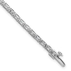 14k White Gold 4 3/4 carat Lab Grown Diamond VS/SI+ G+ Complete Emerald Bezel Set Tennis Bracelet - Sophia Jewelers