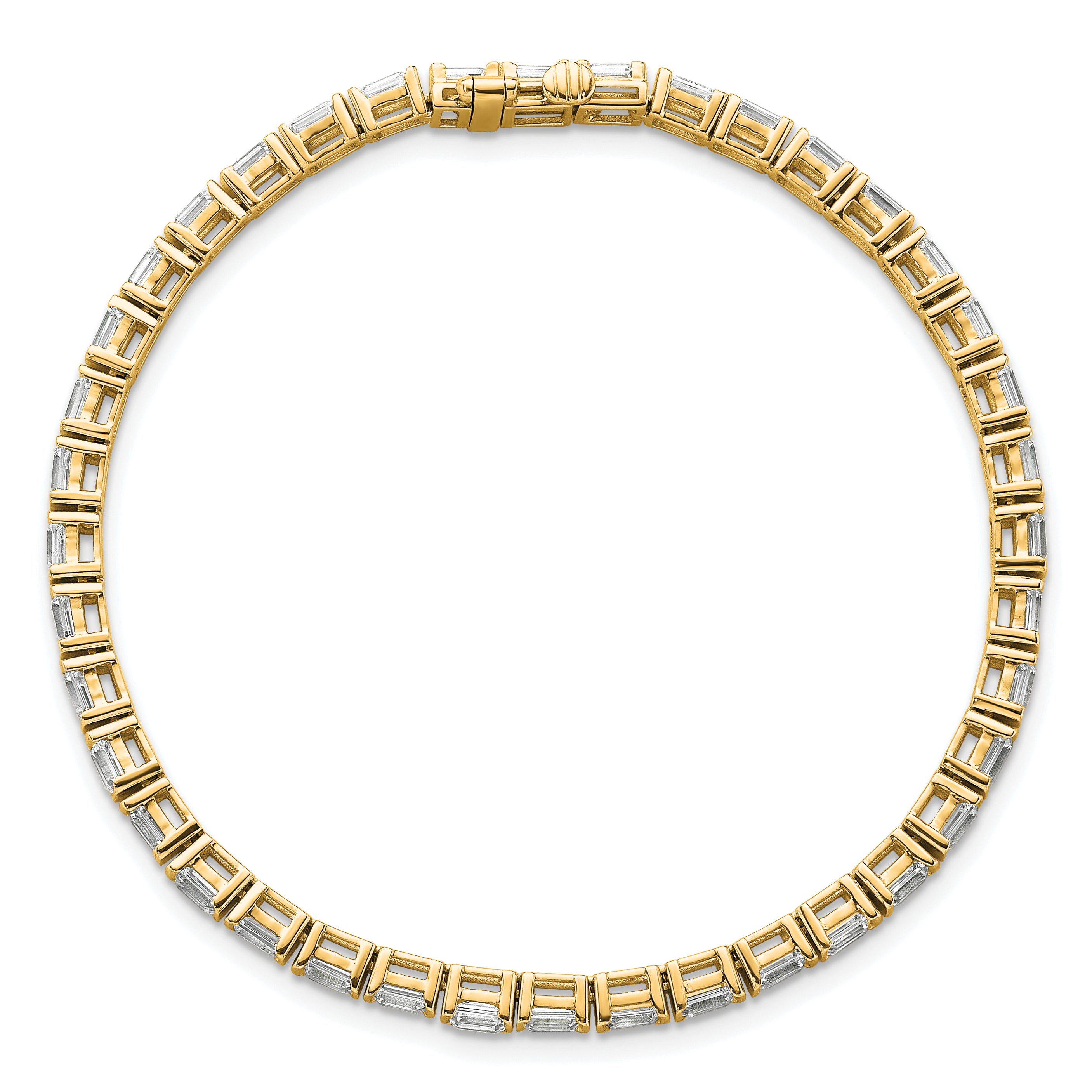 14k 4 3/4 carat Lab Grown Diamond VS/SI+ G+ Complete Emerald Bezel Set Tennis Bracelet - Sophia Jewelers