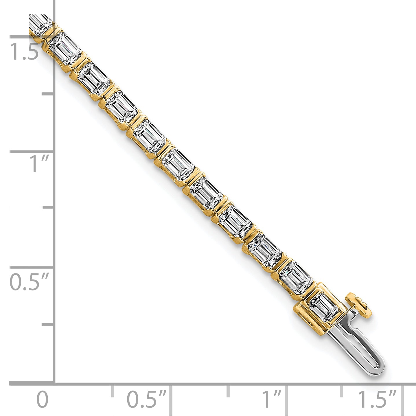 14k 4 3/4 carat Certified Lab Grown Diamond VS+ F+ Complete Emerald Bezel Set Tennis Bracelet - Sophia Jewelers