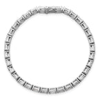14k White Gold 7 1/2 carat Certified Lab Grown Diamond VS+ F+ Complete Emerald Bezel Set Tennis Brac - Sophia Jewelers