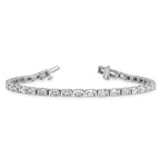 14k White Gold 7 1/2 carat Certified Lab Grown Diamond VS/SI+ G+ Complete Emerald Bezel Set Tennis B - Sophia Jewelers