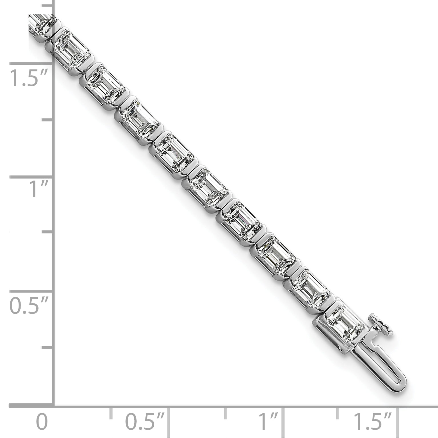 14k White Gold 7 1/2 carat Certified Lab Grown Diamond VS/SI+ G+ Complete Emerald Bezel Set Tennis B - Sophia Jewelers